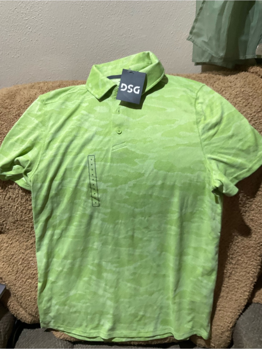 DSG Men's Neon Lime Camo Polo